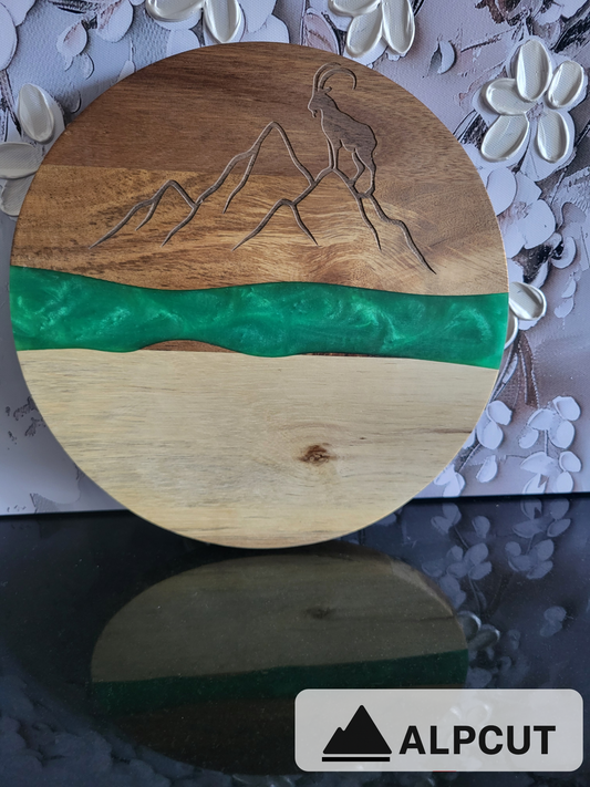 Holzbrett_Rund_Steinbock_Alpcut