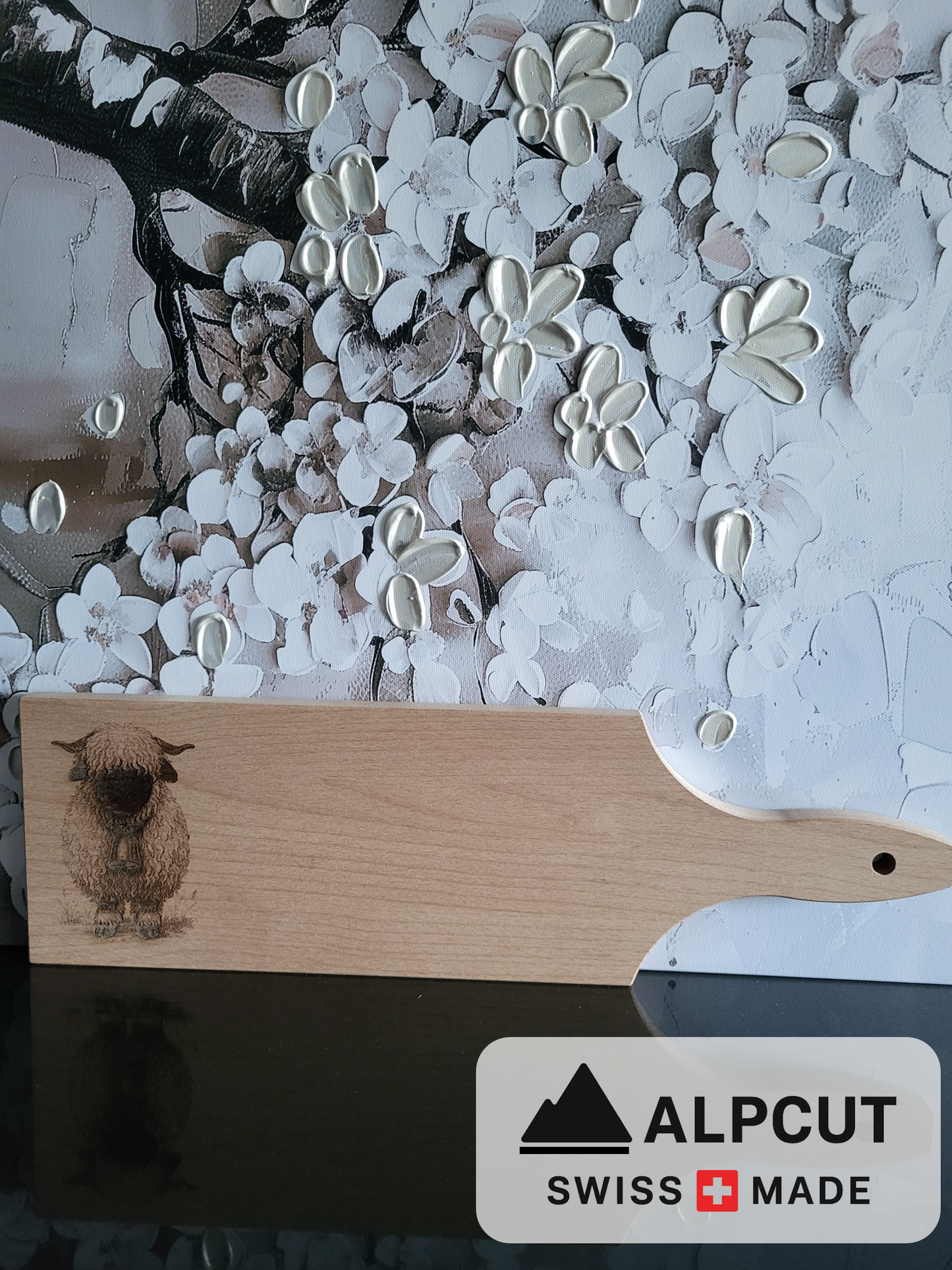 Holzbrett Schwarznasenschaf (Buche CH)